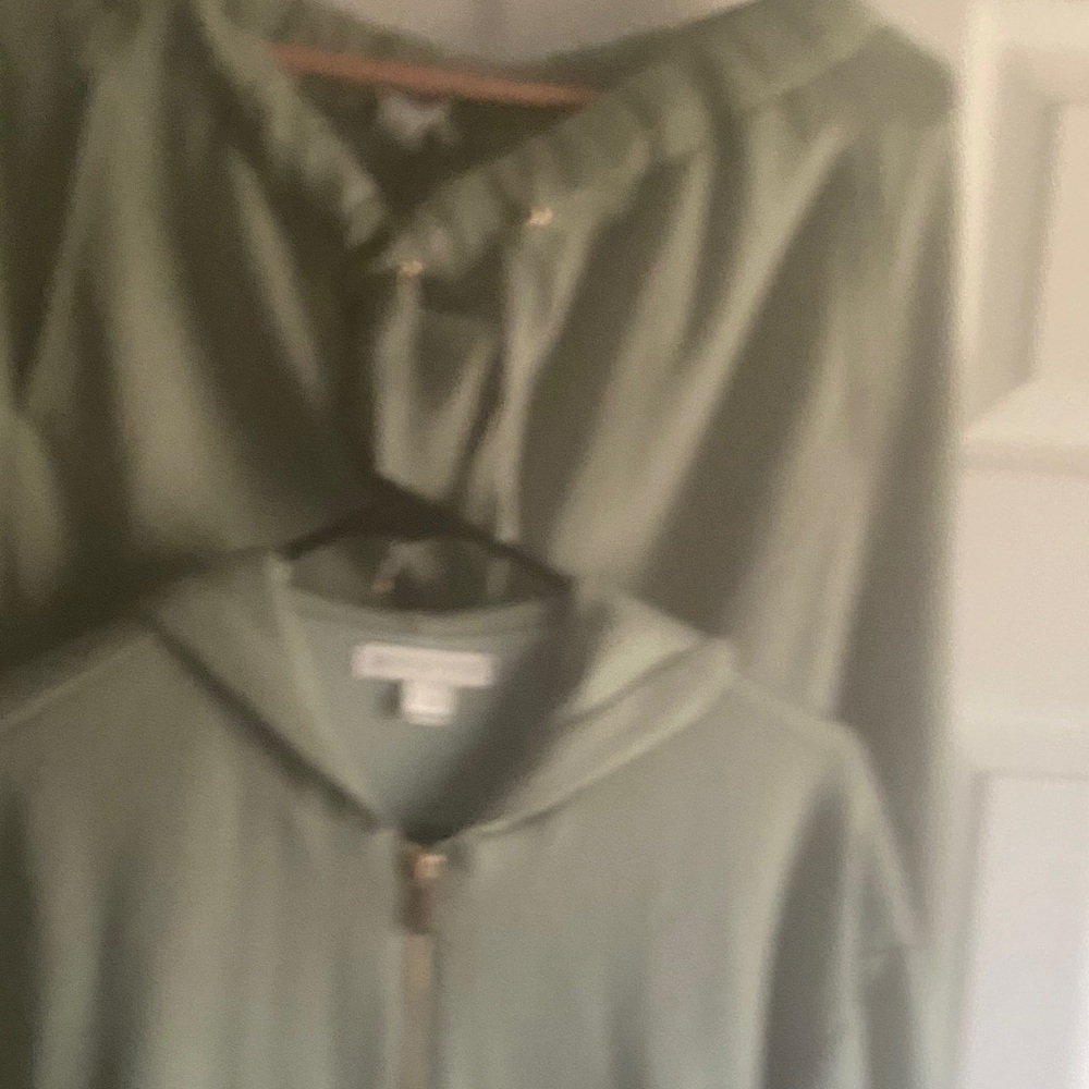 Green Zip-Up Hoodie pants and top sets